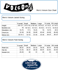 Volcom Mens Size Chart Sturtevants
