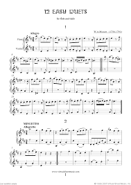 Mozart Easy Duets Sheet Music For Flute And Violin Pdf Sheet Music Flute Flute Music