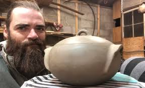 Current project selfie. Hand built, hand dug, wild clay cook pot.