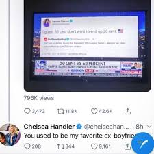 (courtesy of twitter) the former flames got into it when 50 declared on oct. 50cent On Twitter Oh My God This Is Effecting My Love Life Now Chelseahandler I Love Ya Gator Don T Let Trump And Joe Biden Come Between Us Girl Starzgettheapp Https T Co Bxs34nk9wf