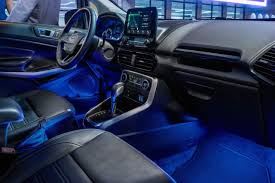 The 2018 Ecosport Interior Illuminated By Available Ambient Lighting Ford Ecosport Car Ford Compact Suv