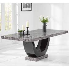 Aloya Marble Large Dining Table In Dark Grey And Black Furniture In Fashion Dining Table Marble Marble Dining Dining Table