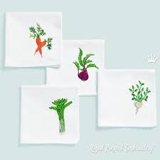 Légumes Set de 4 motifs de broderie machine | Royal Present Embroidery