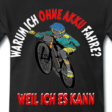 Warum Ich Ohne Akku Fahre Weil Es Ich Kann Manner Premium T Shirt Funny Shirts Radfahren Fahrrad Fahrrad Ideen