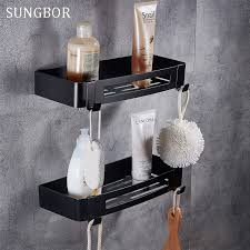 Stainless Steel 304 Black Bathroom Corner Shelf Shower Room Rack For Body Wash Bottle Toilet Corner Tabl Black Bathroom Bathroom Corner Shelf Black Metal Shelf