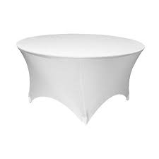 Gfcc White Spandex Table Covers Round Stretch Tablecloth 6ft 72 Table Cloth Table Covers Table Linens