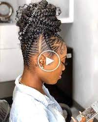 23 Braided Bun Coiffures Pour Cheveux Noirs In 2020 Braided Bun Hairstyles Hair Styles Natural Hair Styles