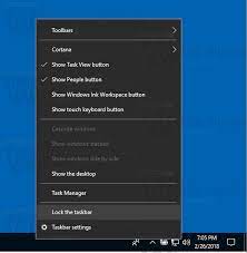 Feb 26, 2018 · to lock or unlock the taskbar in windows 10, do the following. How To Lock Or Unlock Taskbar In Windows 10