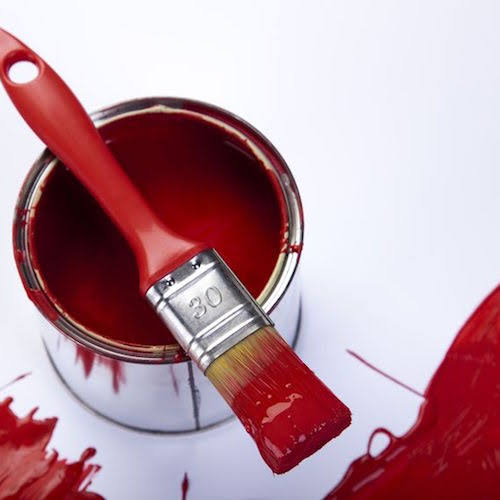 Oil based paint cans and brushes