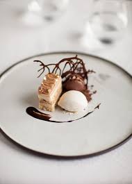 Smoked Almond Bavaroise Tanariva Mousse And Brazil Nut Sponge Terrine Served With Buttermilk Sherbet Dessert Sweet Desserts Dessert Recipes Dessert Plating
