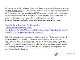 Guidelines On Reciprocity Or Admission On Motion Among The