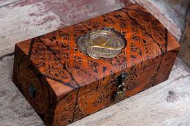 A label comes inside each jewelry box that explains the wood species that were used in its creation. Big Crafted Wooden Vintage Jewelry Box Wooden Chest Celtic Etsy In 2021 Wooden Boxes Vintage Jewelry Box Wooden Chest