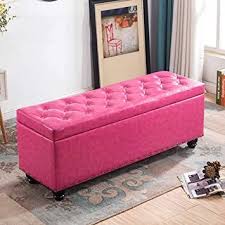 storage stool ottoman seat end stool storage box solid wood legscotton linen cover bedroom bed end sto kids storage furniture leather footstool storage ottoman