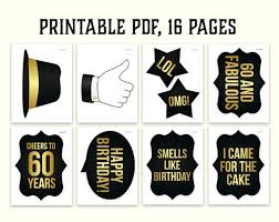 Photobooth 60th Birthday Photo Booth Props Free Printable 60th Birthday Photo Booth Props Printable Pdf Black And Gold Etsy Birthday Photo Booths Birthday Photos Photo Booth Props