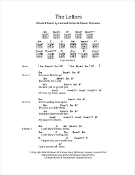 Music notes are named after the first seven letters of the alphabet: Leonard Cohen The Letters Sheet Music Download Pdf Score 105410