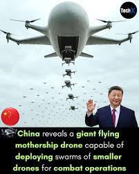 🚁🇨🇳 China's New Flying Drone Mothership Unveiled China has just revealed Jiu Tian, a powerful new jet-powered drone with a game-changing twist — it can launch swarms of smaller drones mid-air like