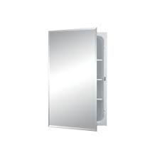 Lowes medicine cabinet home depot 12×12 beveled edge. Jensen Horizon 16 In W X 26 In H X 4 1 2 In D Frameless Recessed 6 Shelf Bathroom Medicine Cabinet With Beveled Edge Mirror 1459modx The Home Depot
