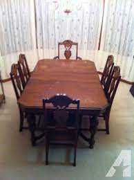 Dining Room Table W 2 Leaves 6 Chairs Carved Antique Late 1930 S Dining Room Table Dark Wood Dining Room Table Interior Design Dining Room