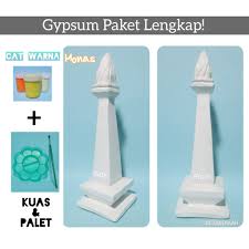 Cara membuat patung dari gypsum :bahan dan alat :1. Paket Lukis Patung Gypsum 3d Monas Shopee Indonesia