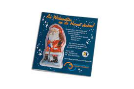 Details zu dieser bankleitzahl : Susses Werbemittel Bedruckte Premium Card Mit Schokoladen Weihnachtsmann Fur Vr Bank Starnberg Lerche Werbemittel