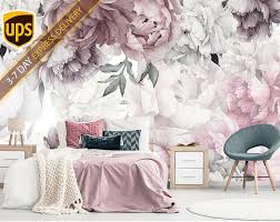 Wild Flowers Removable Wallpaper Garden Flowers Wall Mural Etsy In 2020 Peony Wallpaper Nursery Wallpaper Removable Wallpaper