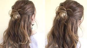 Half Up Half Down Bun Youtube Half Bun Hairstyles Bun Hairstyles Straight Hairstyles