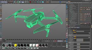 Wireframe Preview Of The Mavic 2 Pro 3d Model In Cinema 4d With Octane Shaders In 2020 Drone Quadcopter Dji Quadcopter