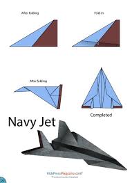 Paper Airplane Instructions Navy Jet Airplanes Jets And Navy Papierflugzeug Papierflieger Papierflieger Falten