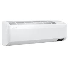 Insulated conduit housing the refrigeration lines runs from the outside condenser unit to the individualized control: Samsung Air Conditioner R32 Wall Mounted Wind Free Comfort Ar12tx