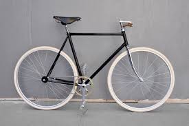 Black Frame White Wheels Retro Fahrrad Fixie Fahrrad Oldschool Fahrrad