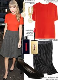 Taylor swift announced red (taylor's version) on friday, june 18 and fans are keen to know all about the tracklist and release date. Taylor Swift Fashion Style London Radio Red Top Pleated Skirt Copy Fashion