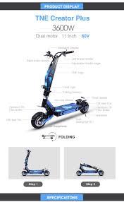 2019 Tne Creator Plus 3600w 60v 25ah Lithium Battery Electric Scooter Electric Scooter Best Electric Scooter Scooter