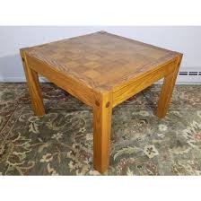 Conant Ball Parquet Top Oak Chess Board Coffee Or End Table For Sale Image 13 Of 13 End Tables For Sale Oak Coffee Table Table