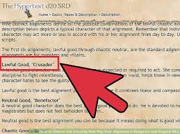 How To Choose And Correctly Role Play Your Alignment In