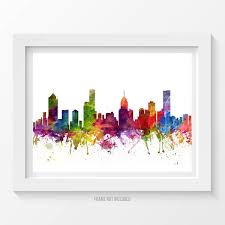 Melbourne Poster Melbourne Skyline Melbourne Cityscape Etsy Watercolor Art Prints Melbourne Art Poster Prints