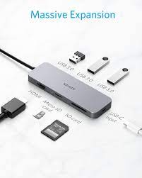 So plug everything you got into this bad boy. Anker 7 In 1 Premium Usb C Hub Adapter