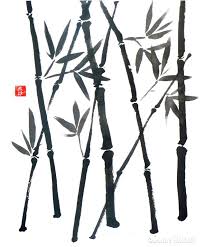 Black And White Bamboo Tree Wall Painting Original Sumi Brush Painting Bamboo Asian Japanese Wall Etsy Com Imagens Desenho