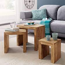 We are proud to offer over 300+ unique living room accent tables; Finebuy Set Of 3 Solid Wood Living Room Tables Country House Style Side Table Dark Brown