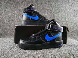 Nike Air Forces Black And Blue Nike Air Force 1 High Collection Vlone Black Blue Aa536 001 Nike Shoes Air Max Nike Air Nike Air Force