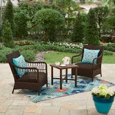 Better Homes And Gardens Hartwell Bay Outdoor Patio Furniture 3 Piece Chat Set Dark Brown Wicker Walmart Com Wicker Patio Set Conversation Set Patio Patio Set