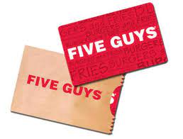 Maybe you would like to learn more about one of these? Five Guys Restaurant Gift Cards Five 5 5 00 Gift Cards Purchase With A Purpose To Benefit Charity Life St Restaurant Gift Cards Gift Card Deals Five Guys