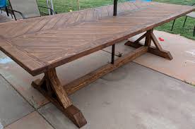 Ana White Split Chevron Trestle Table Diy Projects Chevron Table Trestle Table Table