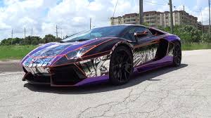 5 Tron Lamborghini Aventador Roadster By Custom Wrap Design Front Side View Sssupersports Com Lamborghini Aventador Roadster Car Wrap Lamborghini
