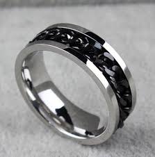 Mens Wedding Ring Black Chain Spinner Mens Promise By Miajewelery 14 99 Rings For Men Blue Sapphire Engagement Ring Halo Black Rings