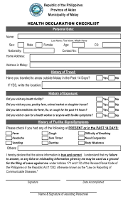 Document overview the ecuador traveler health declaration is a travel form that states the health status of the traveler with the ultimate goal of reducing infection rates by identifying potential virus outbreaks quickly. Lgu Malay Health Declaration Checklist For Locally Facebook