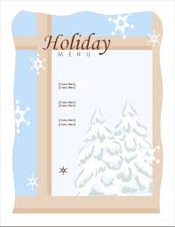 Beige red line illustration restaurant menu. Holiday Dinner Menu