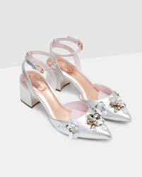 10 Gorgeous Mid Heels For Brides And Bridesmaids Wedding Shoes Silver Wedding Shoes Embellished Leather Sandals