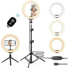 10 Selfie Ring Light With Tripod Stand Phone Holder Upgraded Dimmable Camera Ring Light For Tiktok Youtube Live Stream Makeup Photography Compatible With Iphone Android 2 Tripods Included Walmart Com Walmart Com