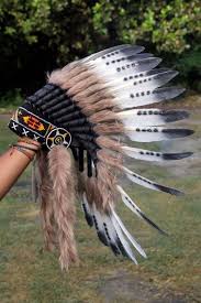 Indian Style Headdress Short Length Handmade With Feathers Hat Circumference 59 Cm Approx Native American Headdress Native American Indians Indian Headdress