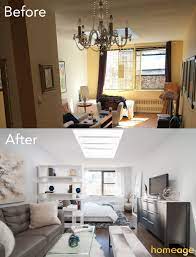 We Transformed This Cozy Sun Drenched Upper East Side Penthouse Studio Into A Modern Living Apartment Decorating Room Small Apartment Living Apartment Layout